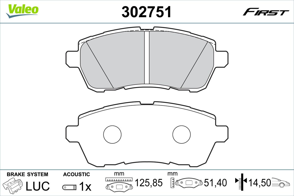 VALEO Fékbetét, mind 302751_VALEO